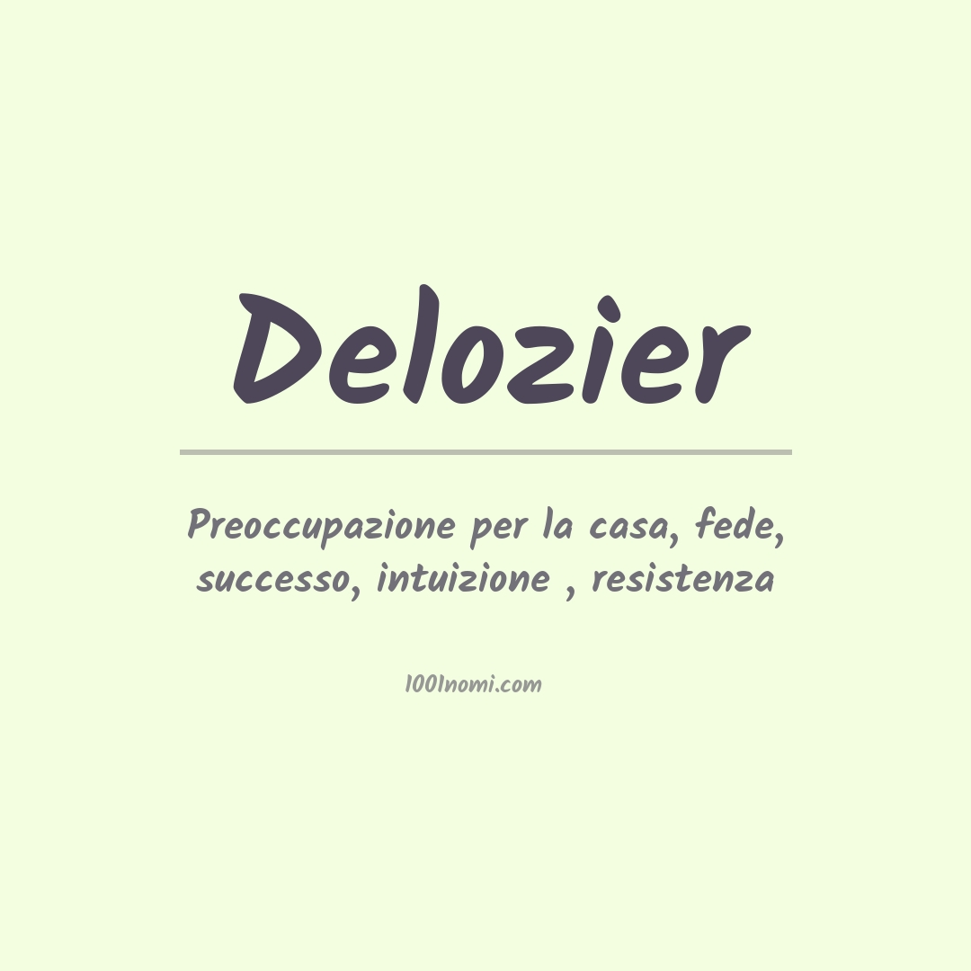 Significato del nome Delozier