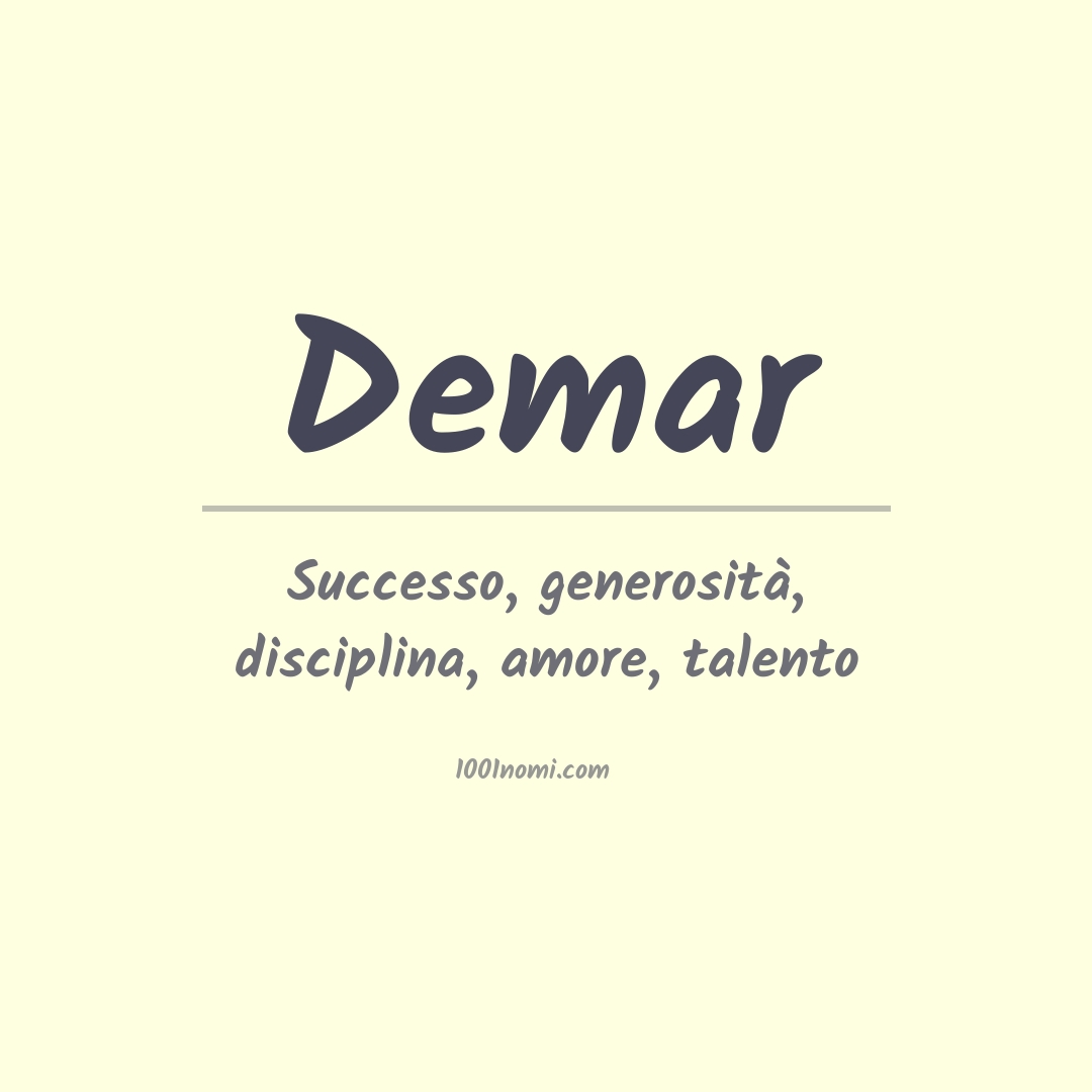 Significato del nome Demar