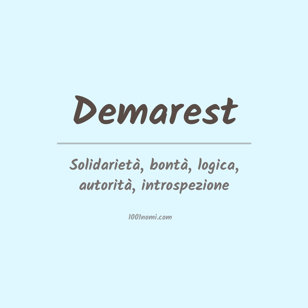 Significato del nome Demarest