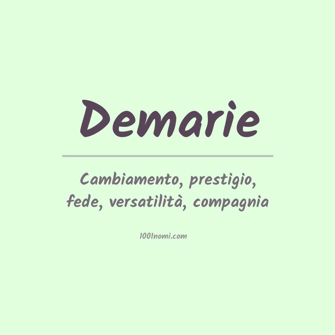 Significato del nome Demarie