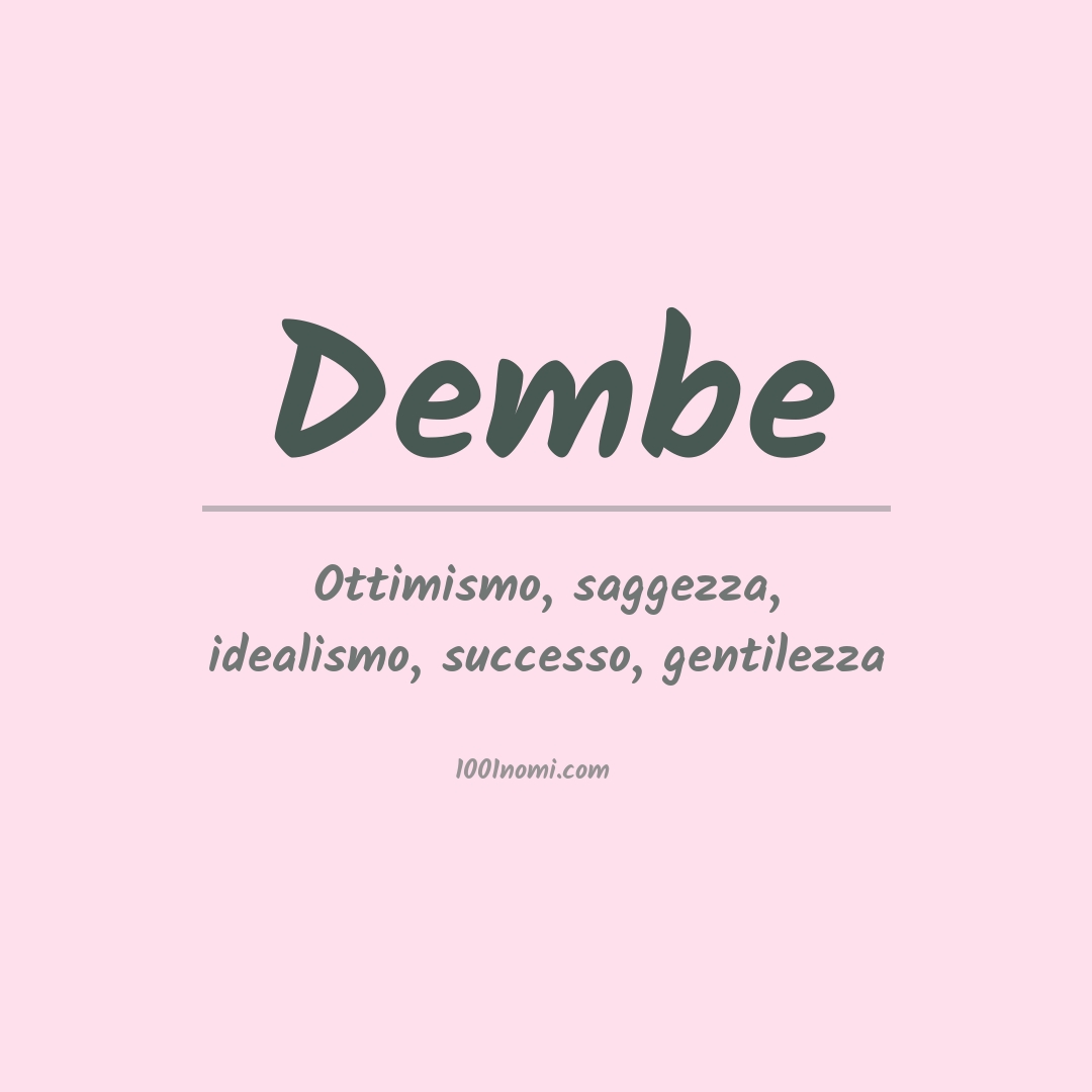 Significato del nome Dembe