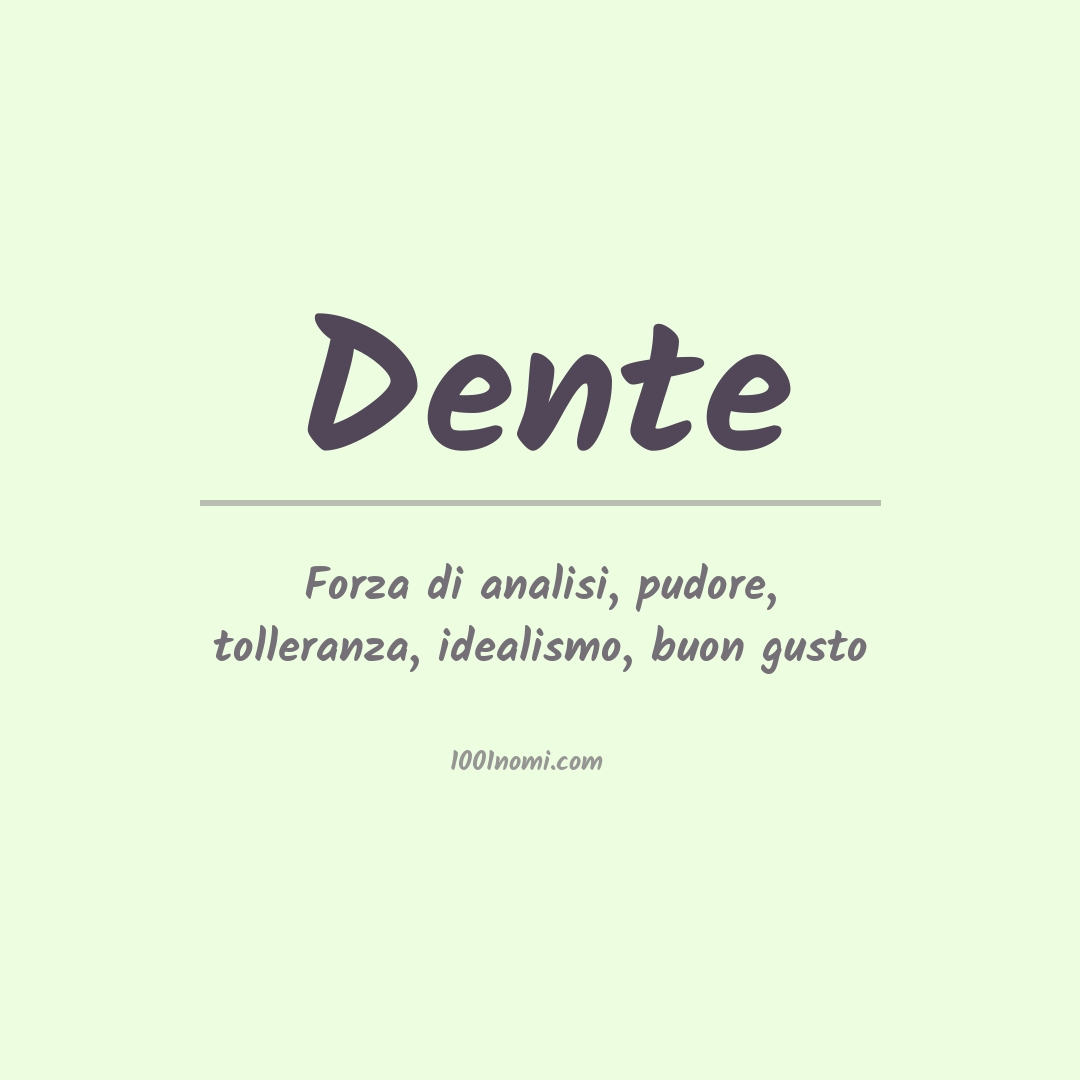 Significato del nome Dente