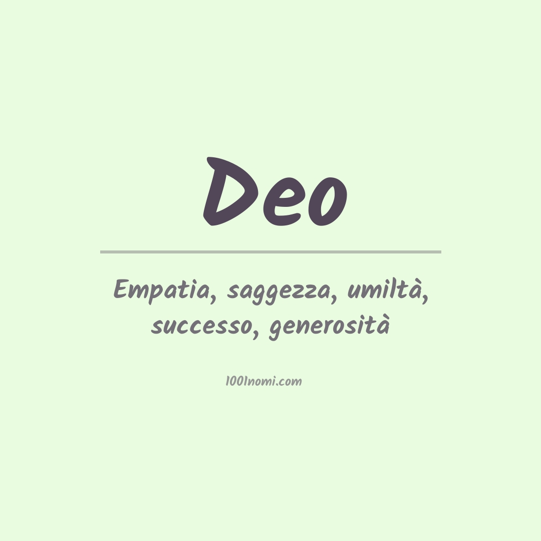 Significato del nome Deo