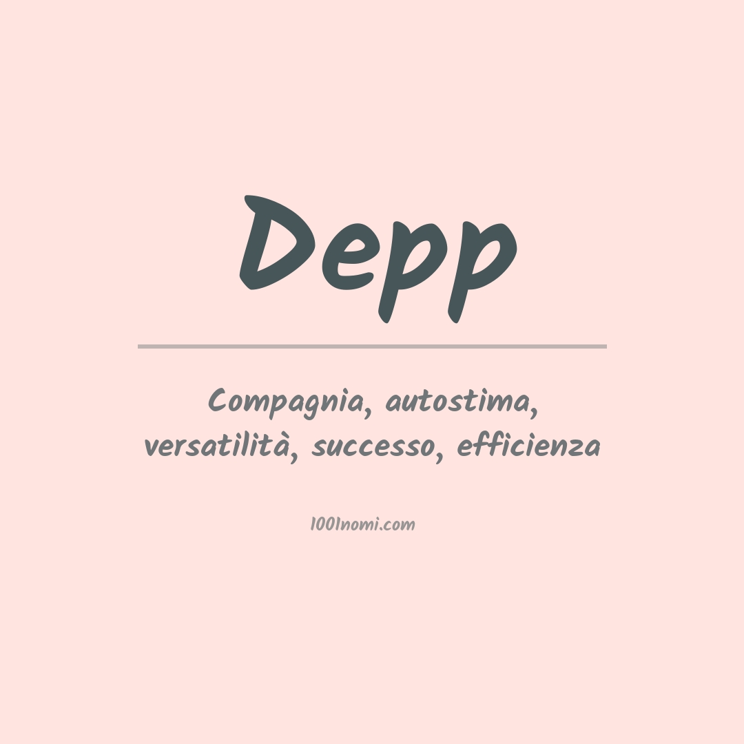 Significato del nome Depp