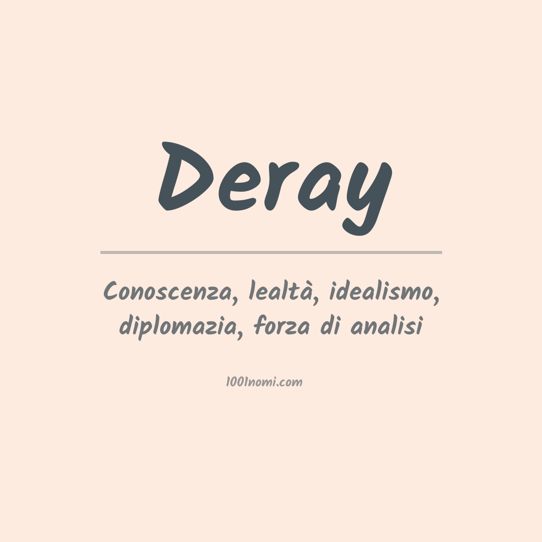 Significato del nome Deray Significato del nome Deray