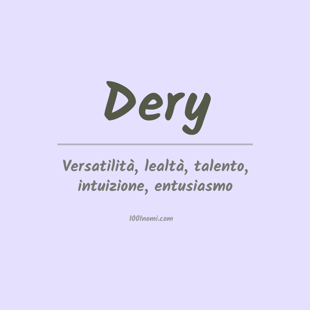 Significato del nome Dery