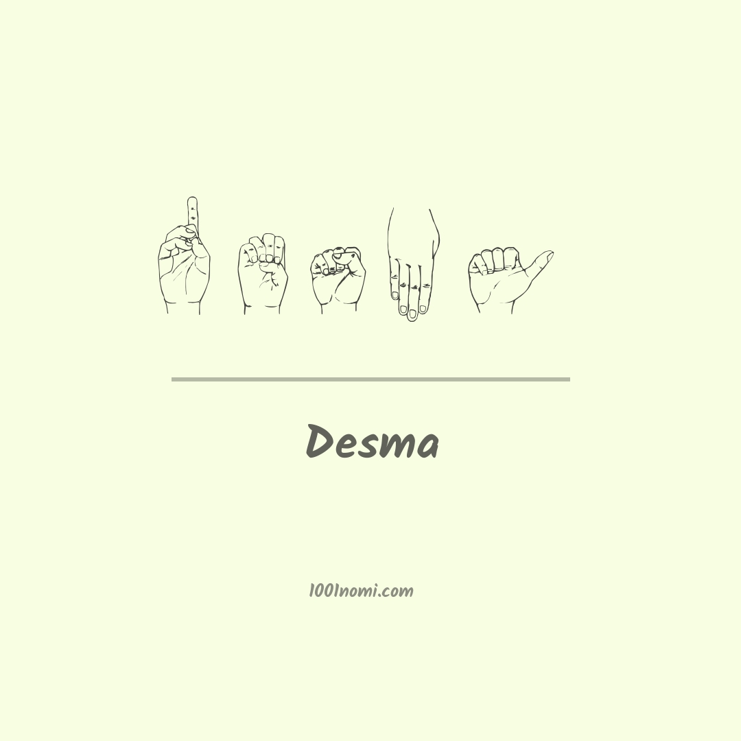 Desma nella lingua dei segni