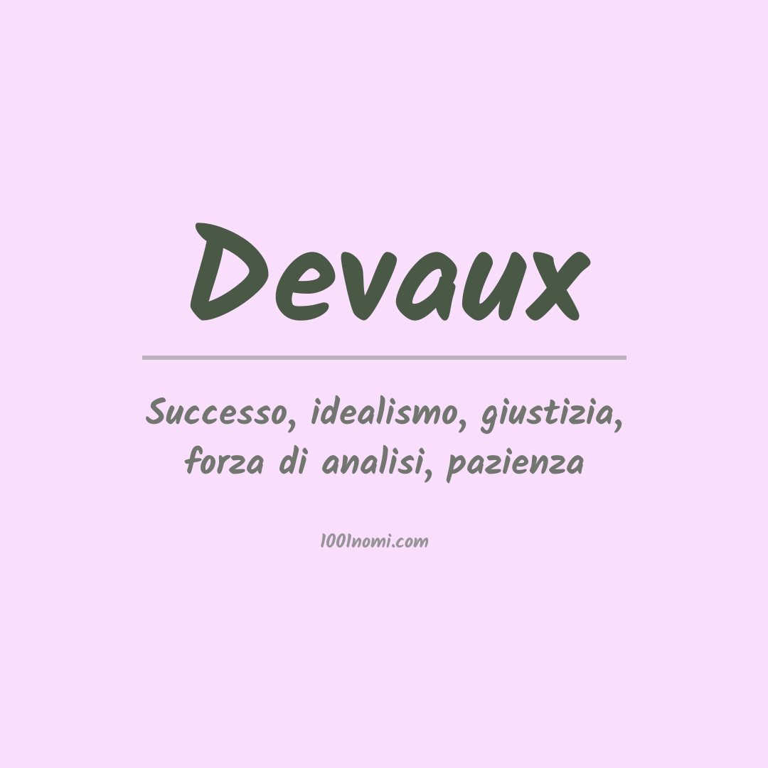 Significato del nome Devaux