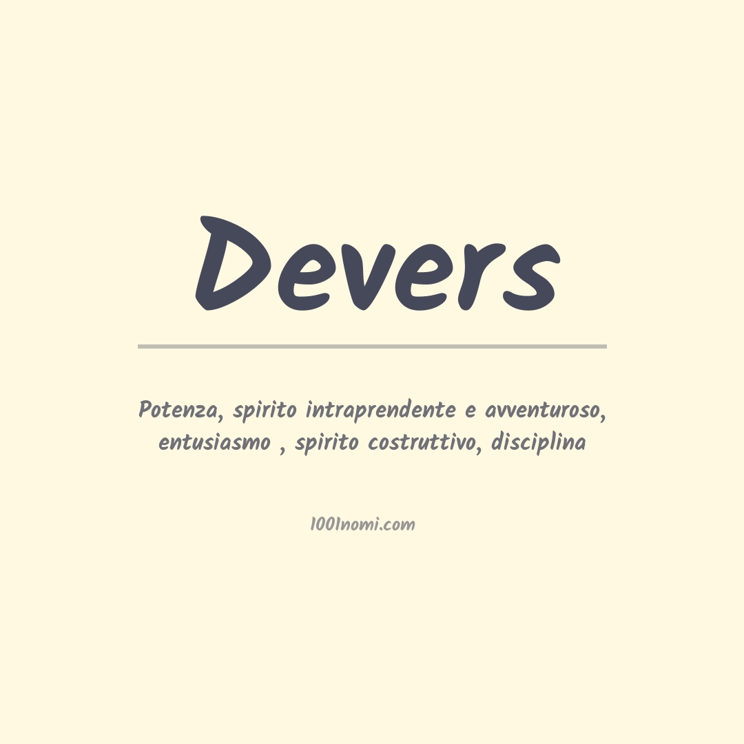 Significato del nome Devers