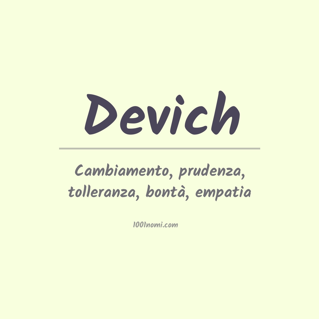 Significato del nome Devich