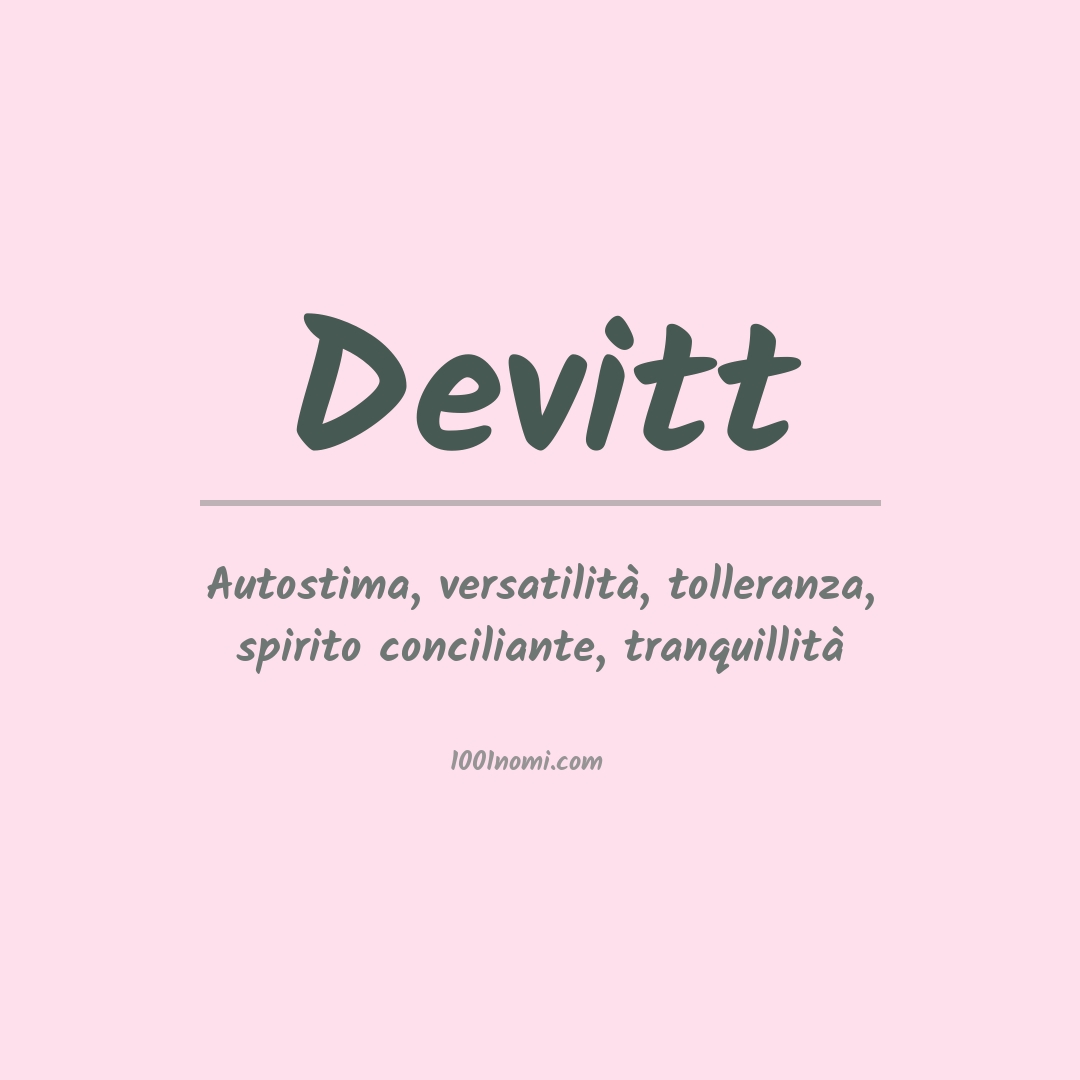 Significato del nome Devitt