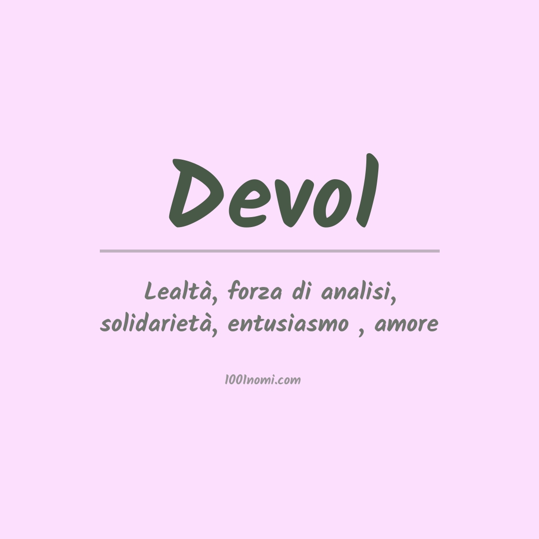 Significato del nome Devol