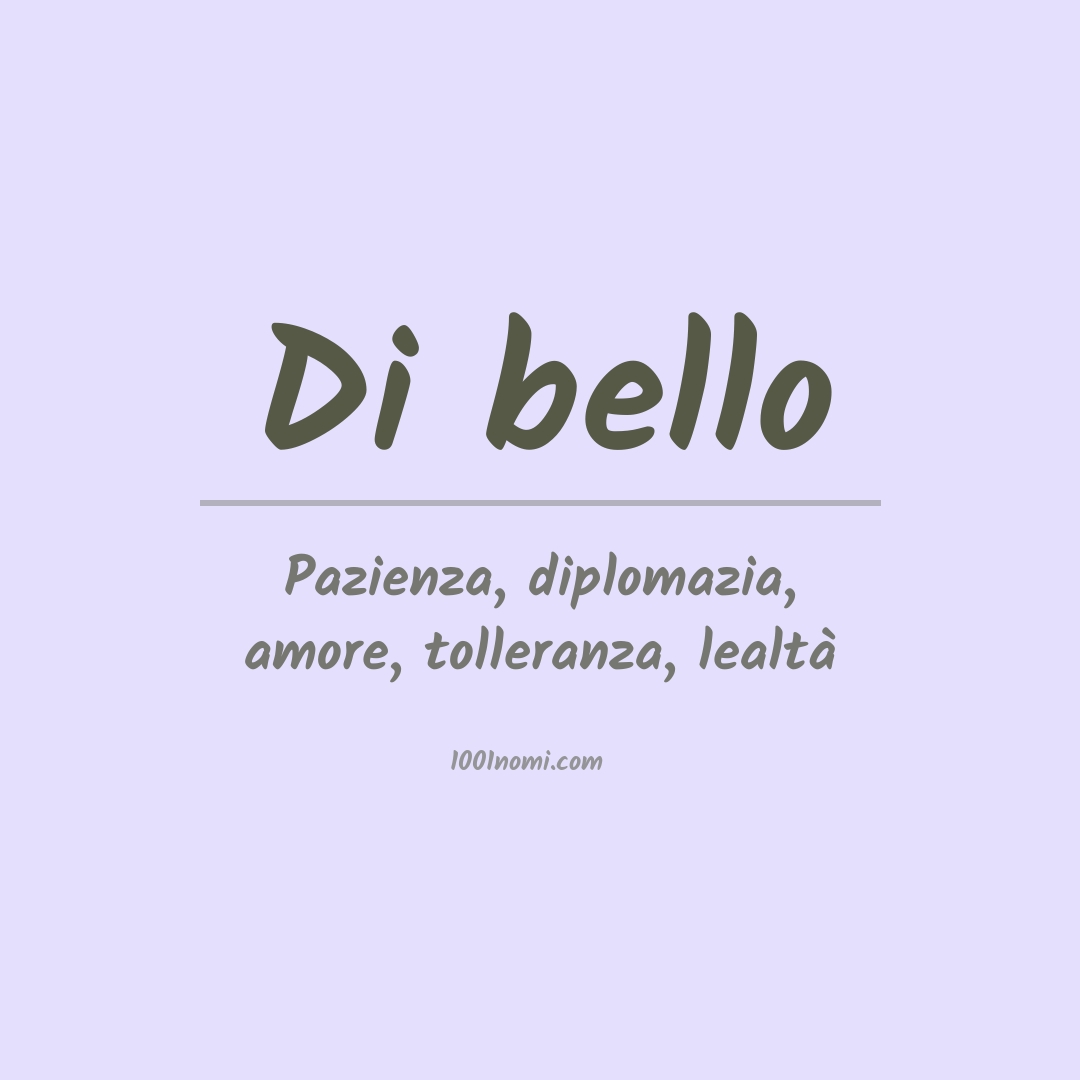 Significato del nome Di bello