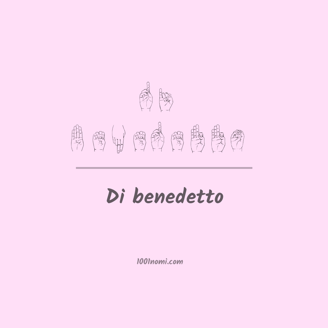 Di benedetto nella lingua dei segni
