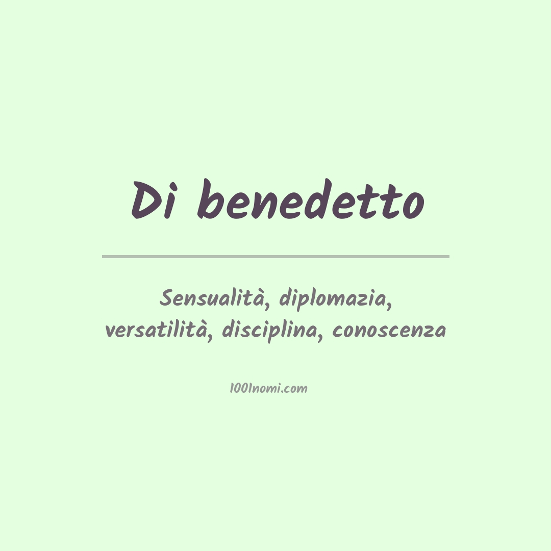 Significato del nome Di benedetto