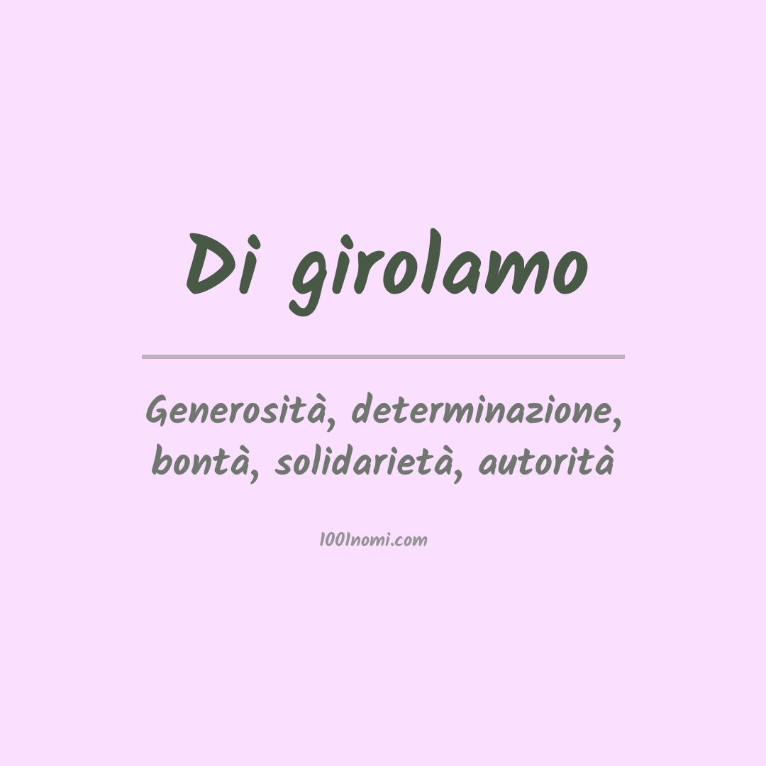 Significato del nome Di girolamo