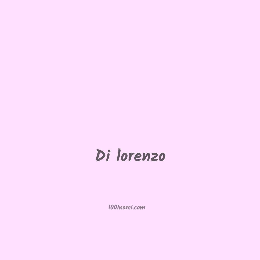Di lorenzo in cinese Di lorenzo in cinese