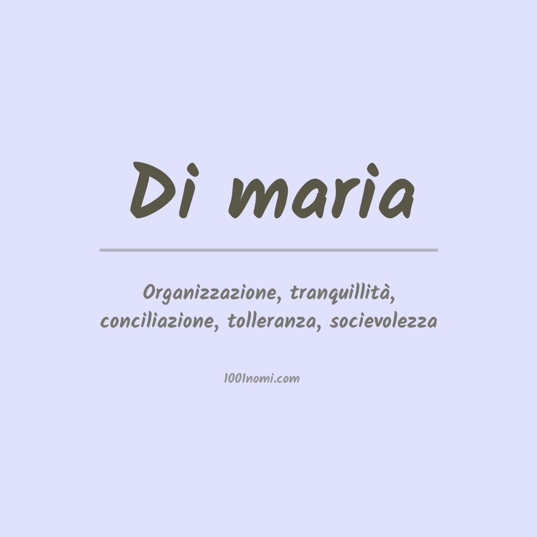 Significato del nome Di maria