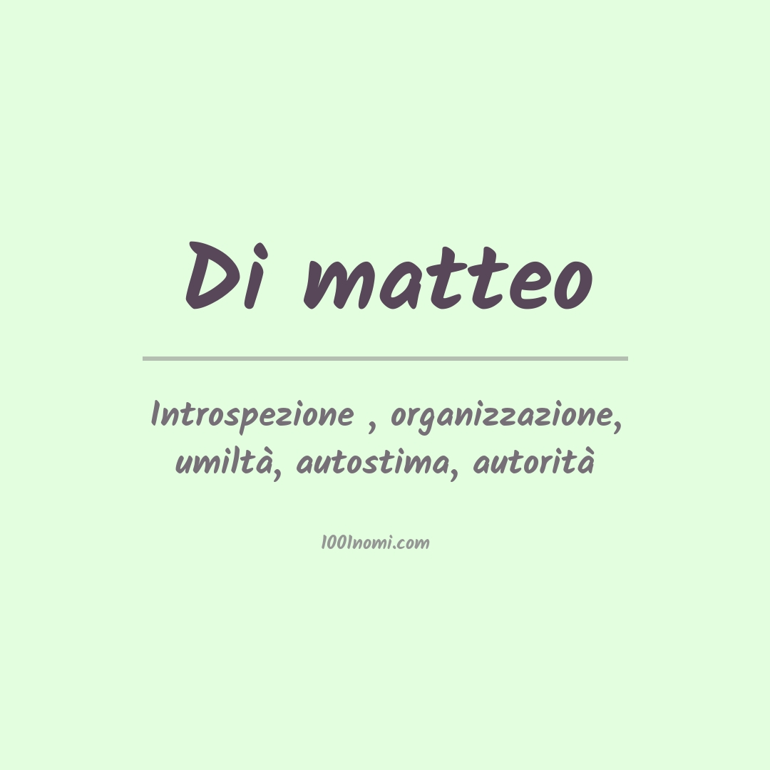 Significato del nome Di matteo