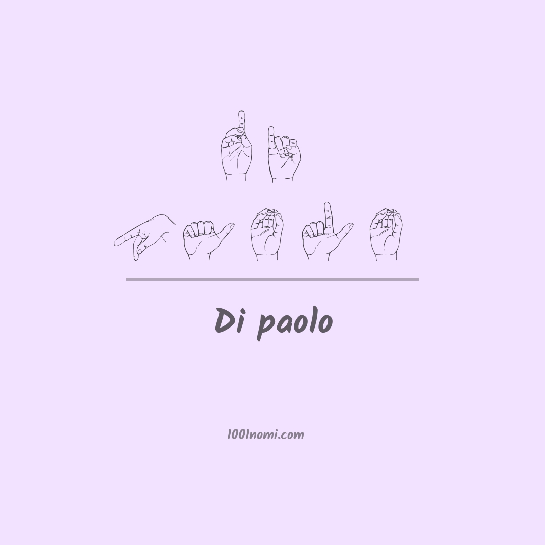 Di paolo nella lingua dei segni Di paolo nella lingua dei segni