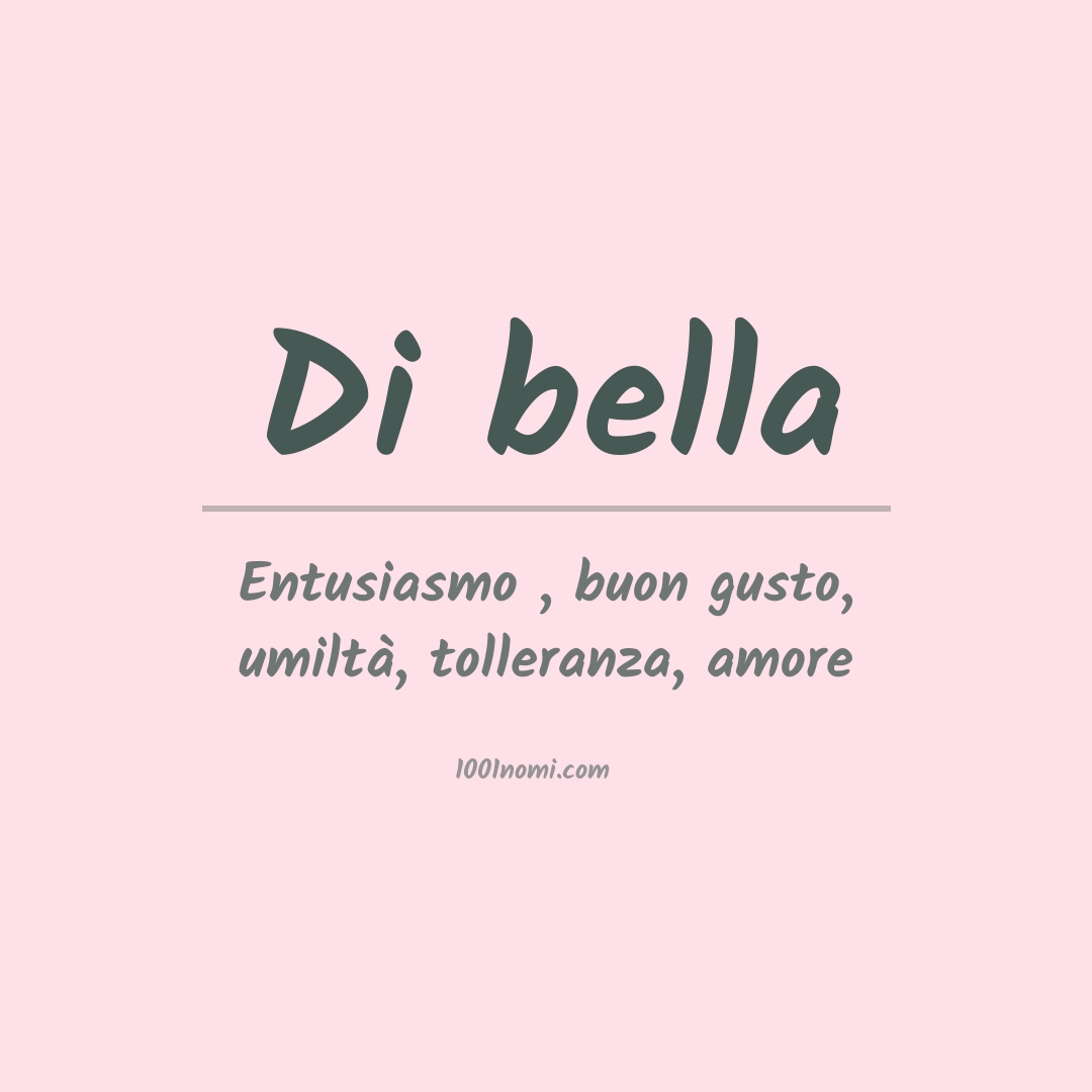 Significato del nome Di bella