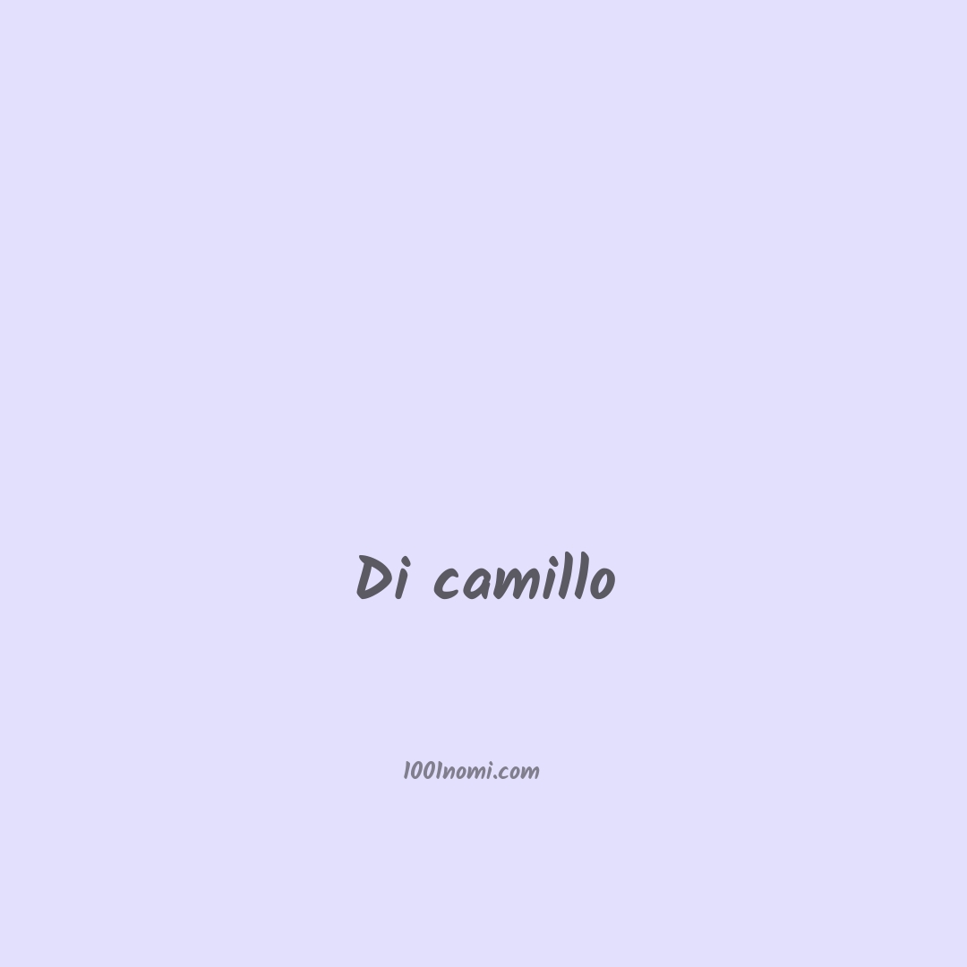 Di camillo in cinese Di camillo in cinese