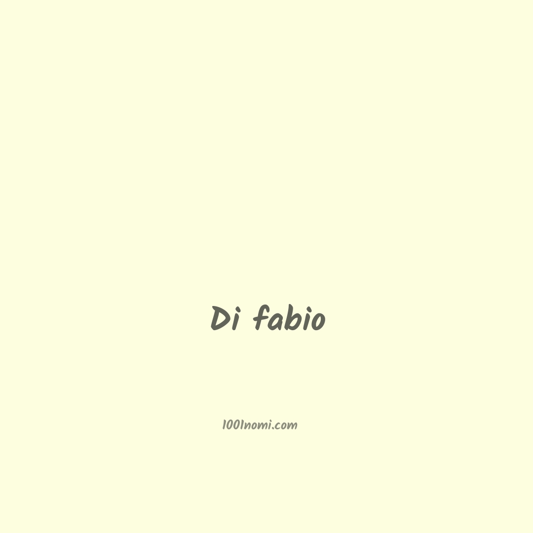 Di fabio in cinese