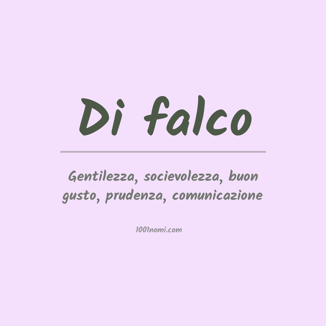 Significato del nome Di falco