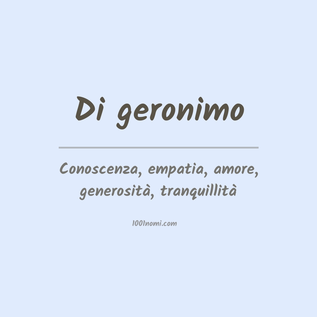 Significato del nome Di geronimo