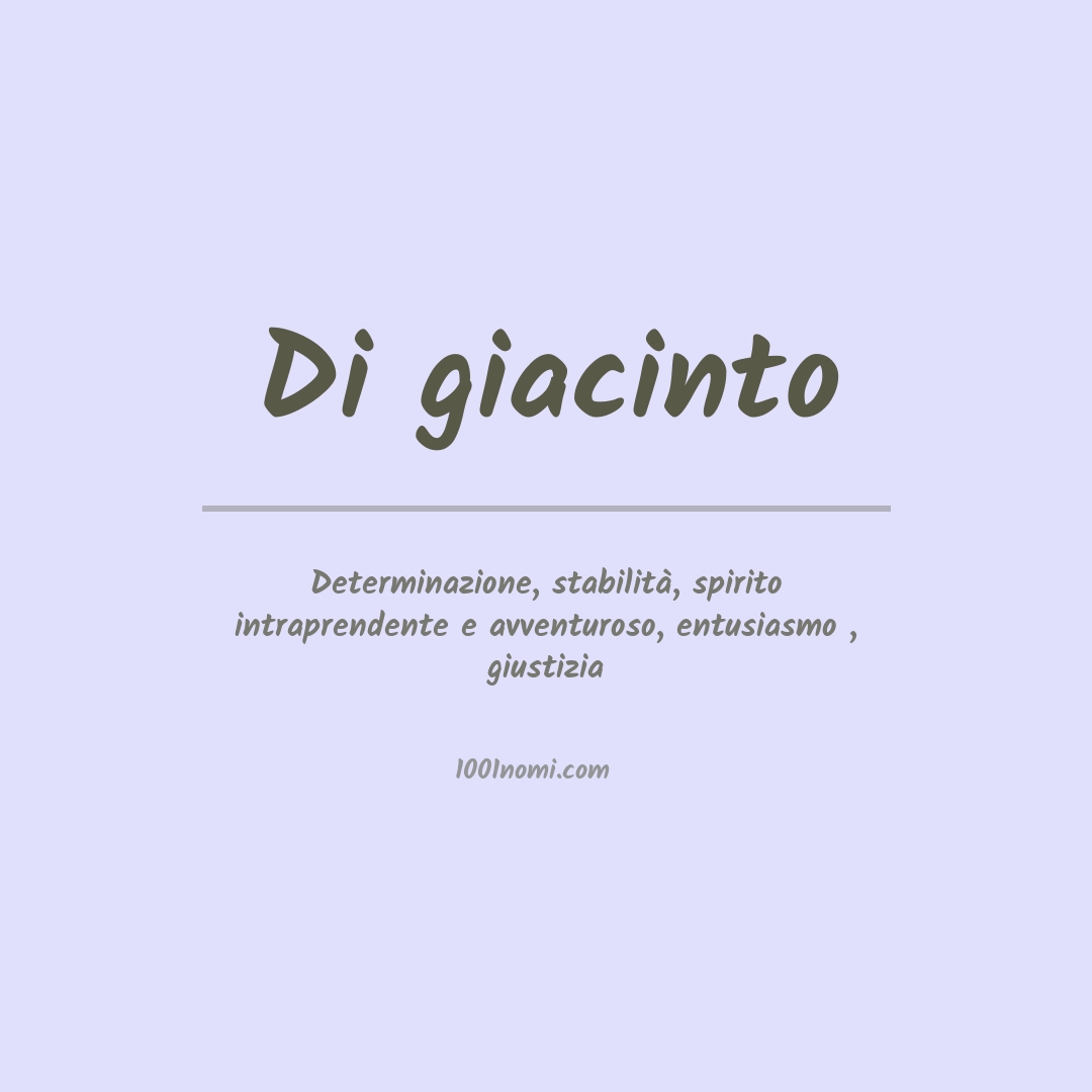 Significato del nome Di giacinto