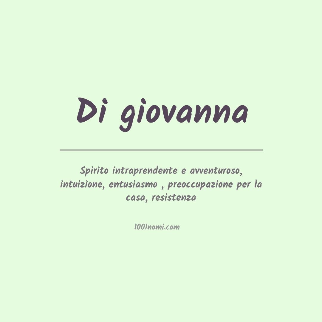 Significato del nome Di giovanna