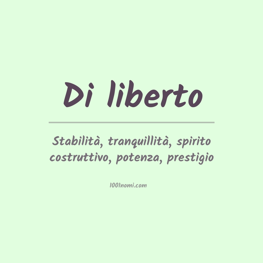 Significato del nome Di liberto Significato del nome Di liberto