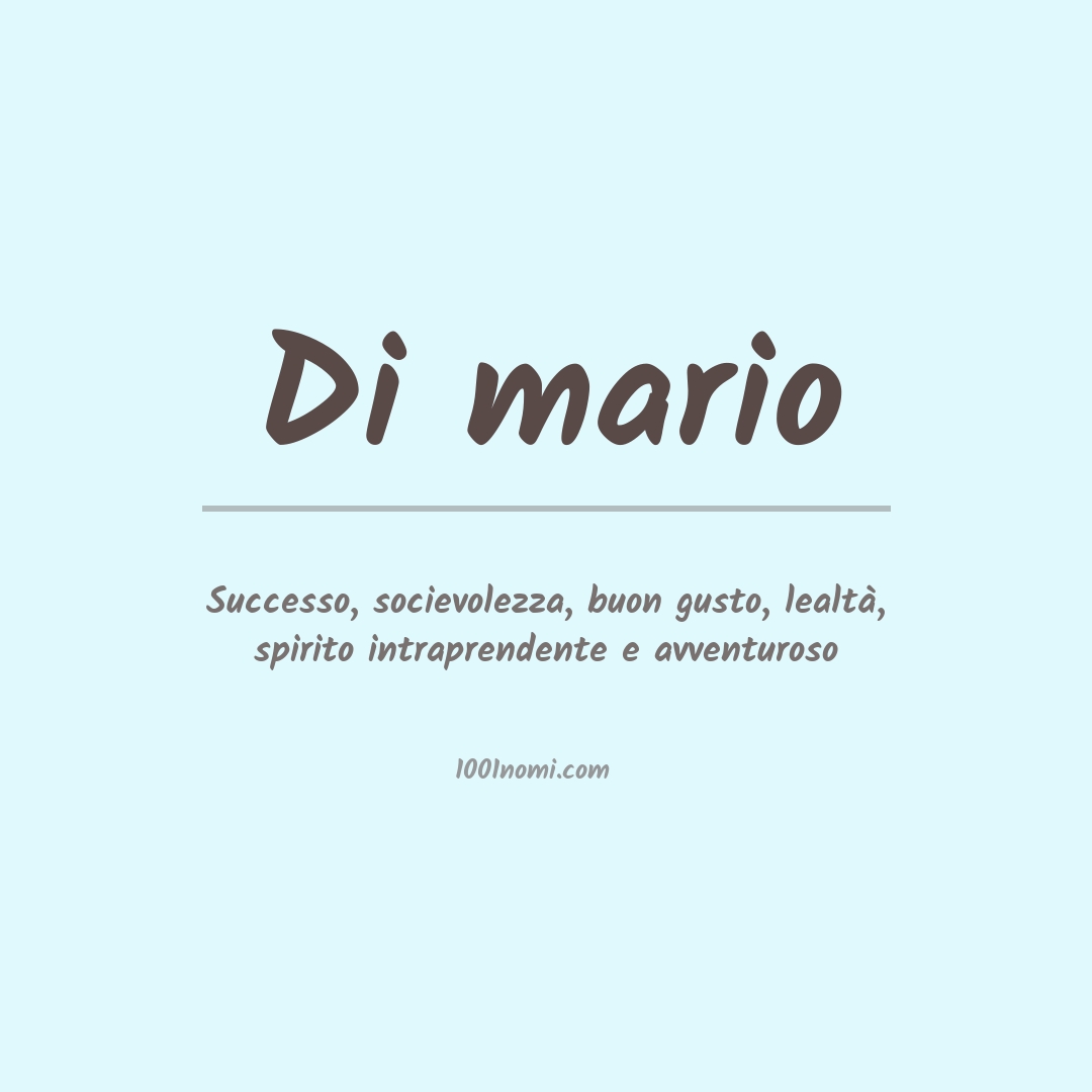 Significato del nome Di mario