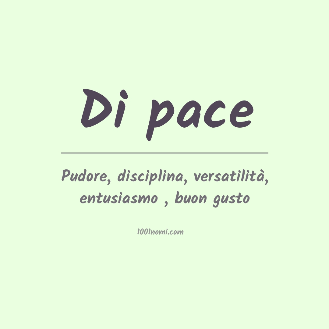 Significato del nome Di pace Significato del nome Di pace