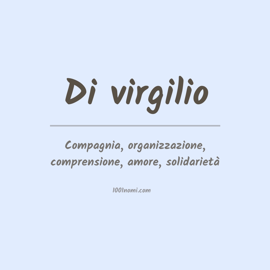Significato del nome Di virgilio Significato del nome Di virgilio