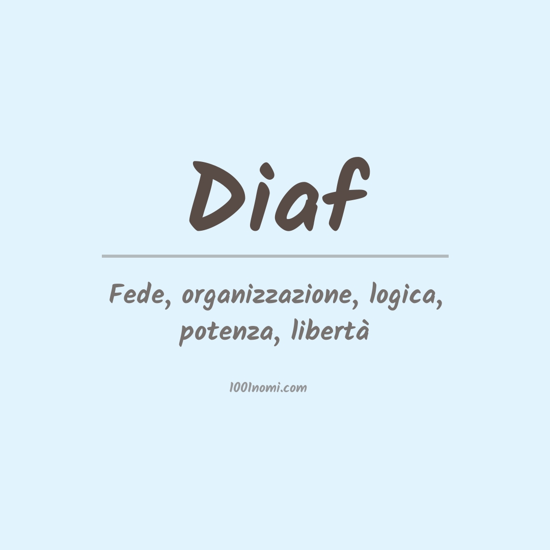 Significato del nome Diaf Significato del nome Diaf