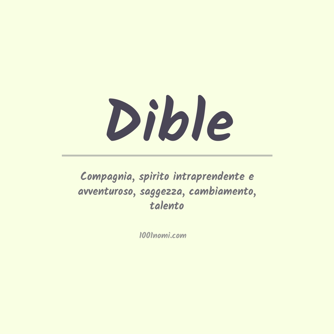 Significato del nome Dible