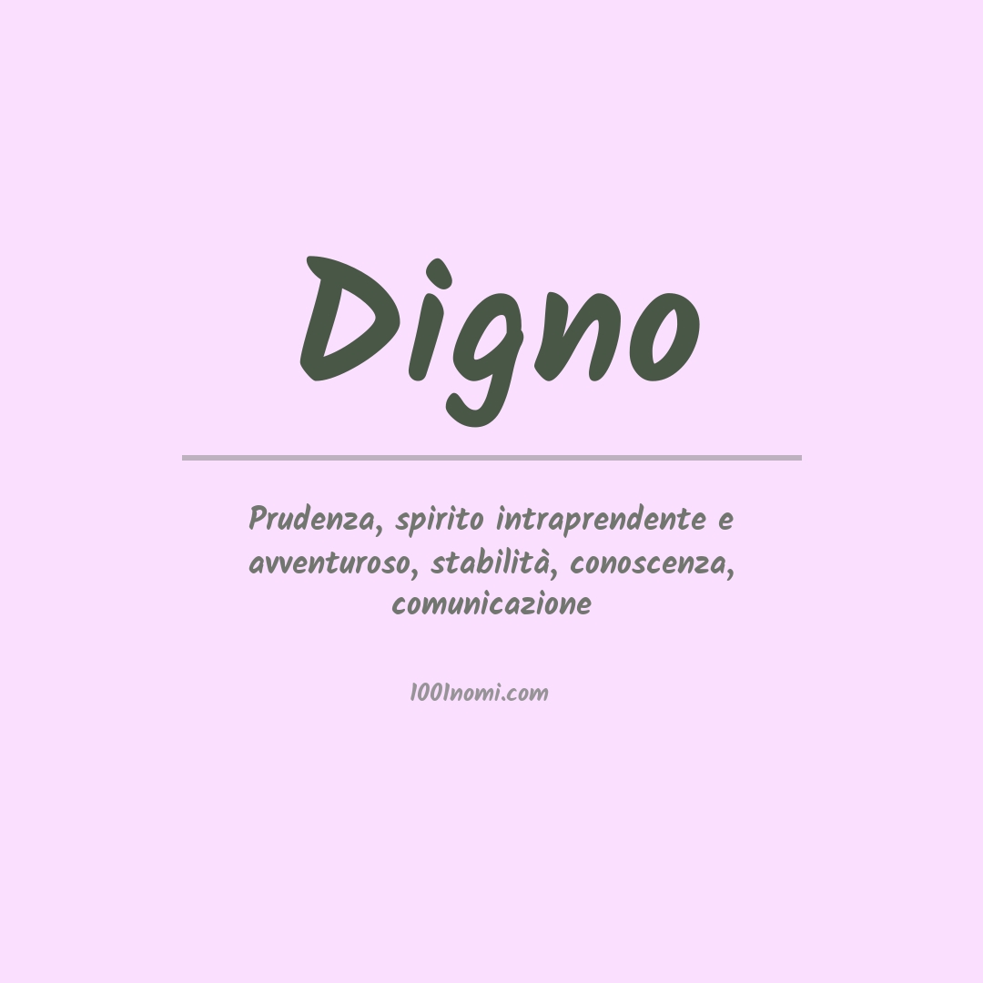 Significato del nome Digno