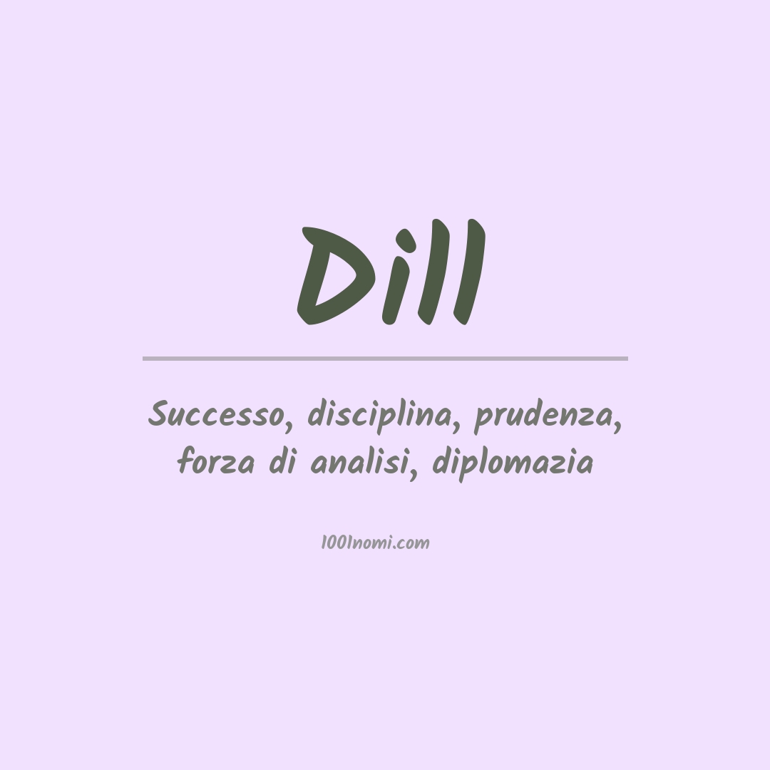 Significato del nome Dill