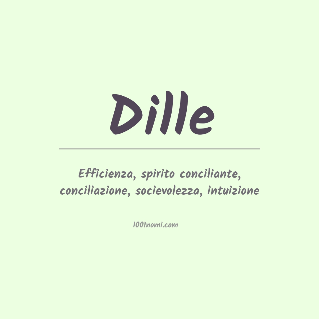 Significato del nome Dille