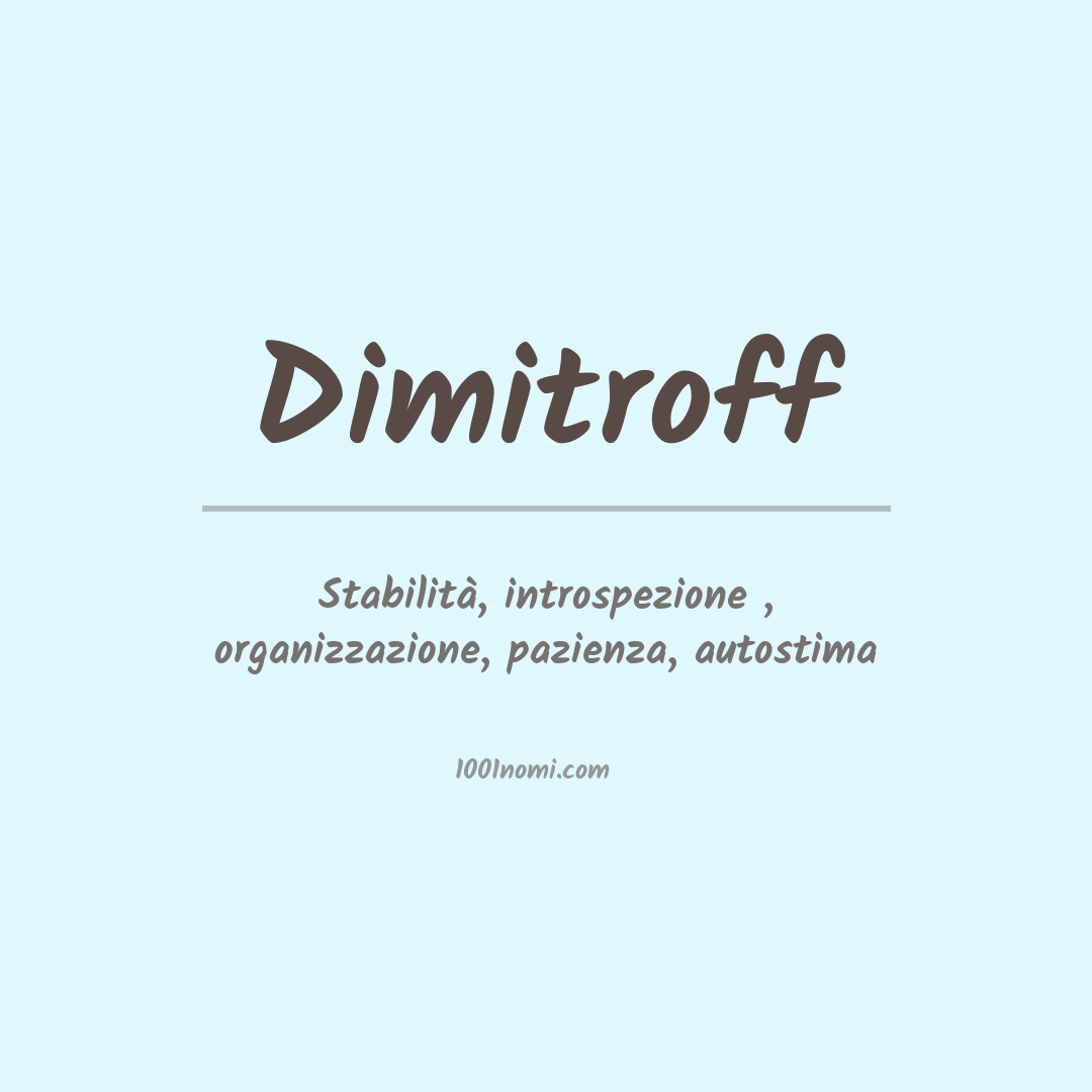 Significato del nome Dimitroff