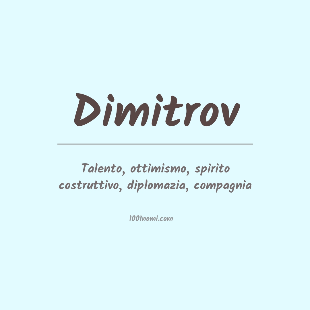 Significato del nome Dimitrov