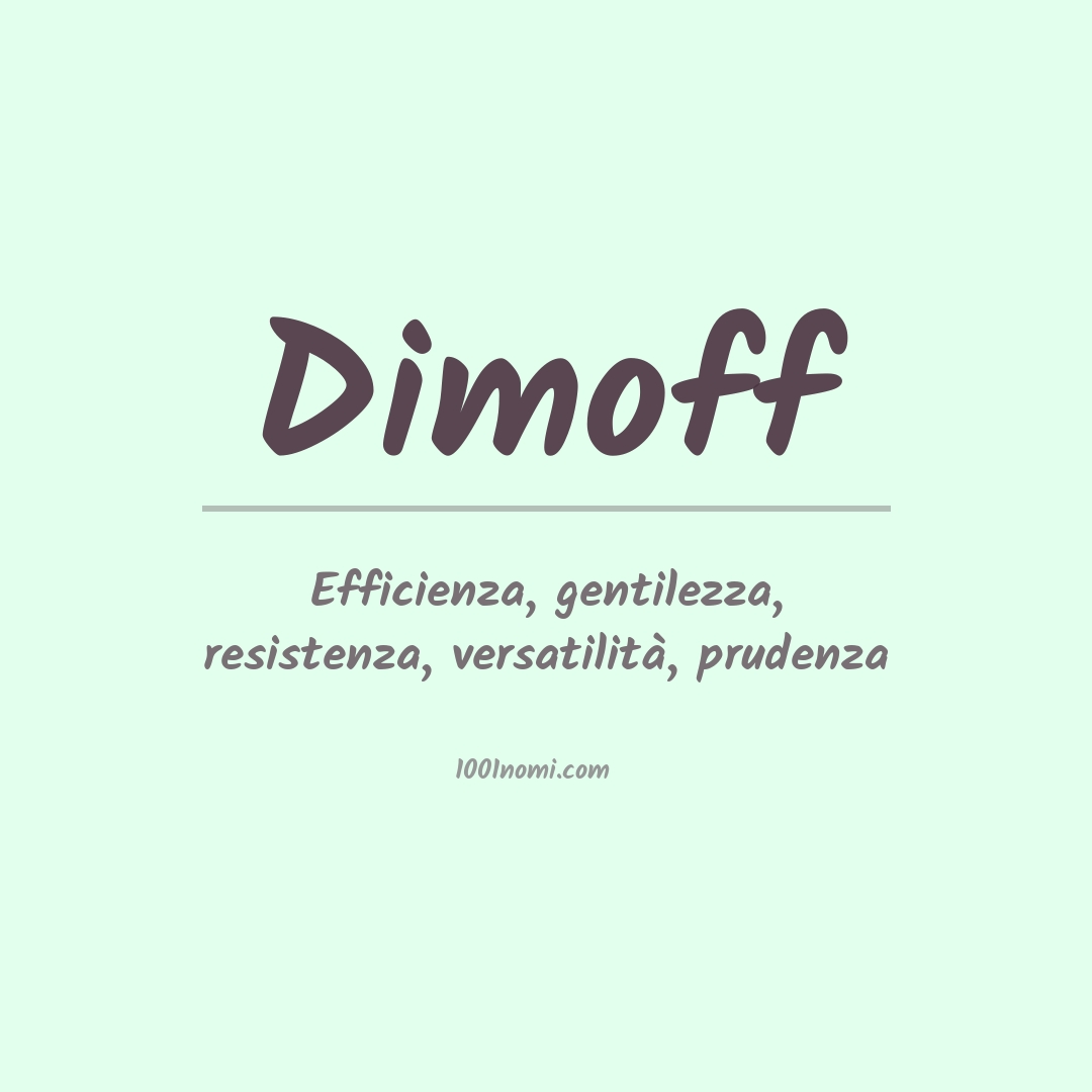 Significato del nome Dimoff