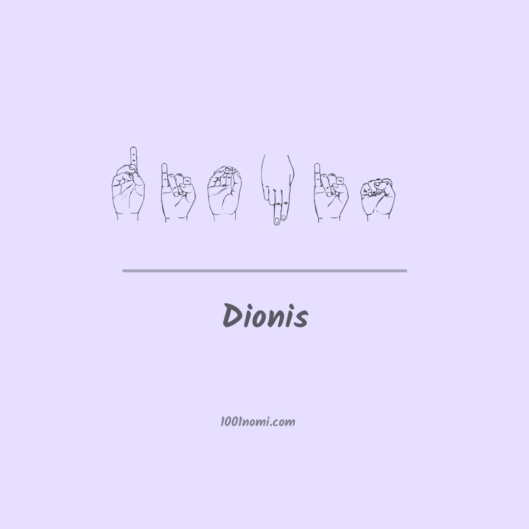 Dionis nella lingua dei segni Dionis nella lingua dei segni