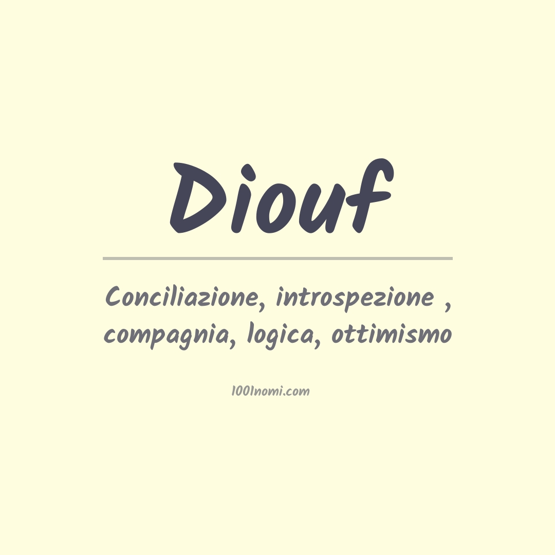 Significato del nome Diouf