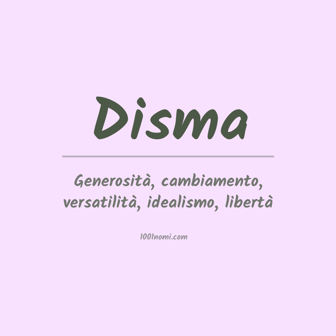 Significato del nome Disma