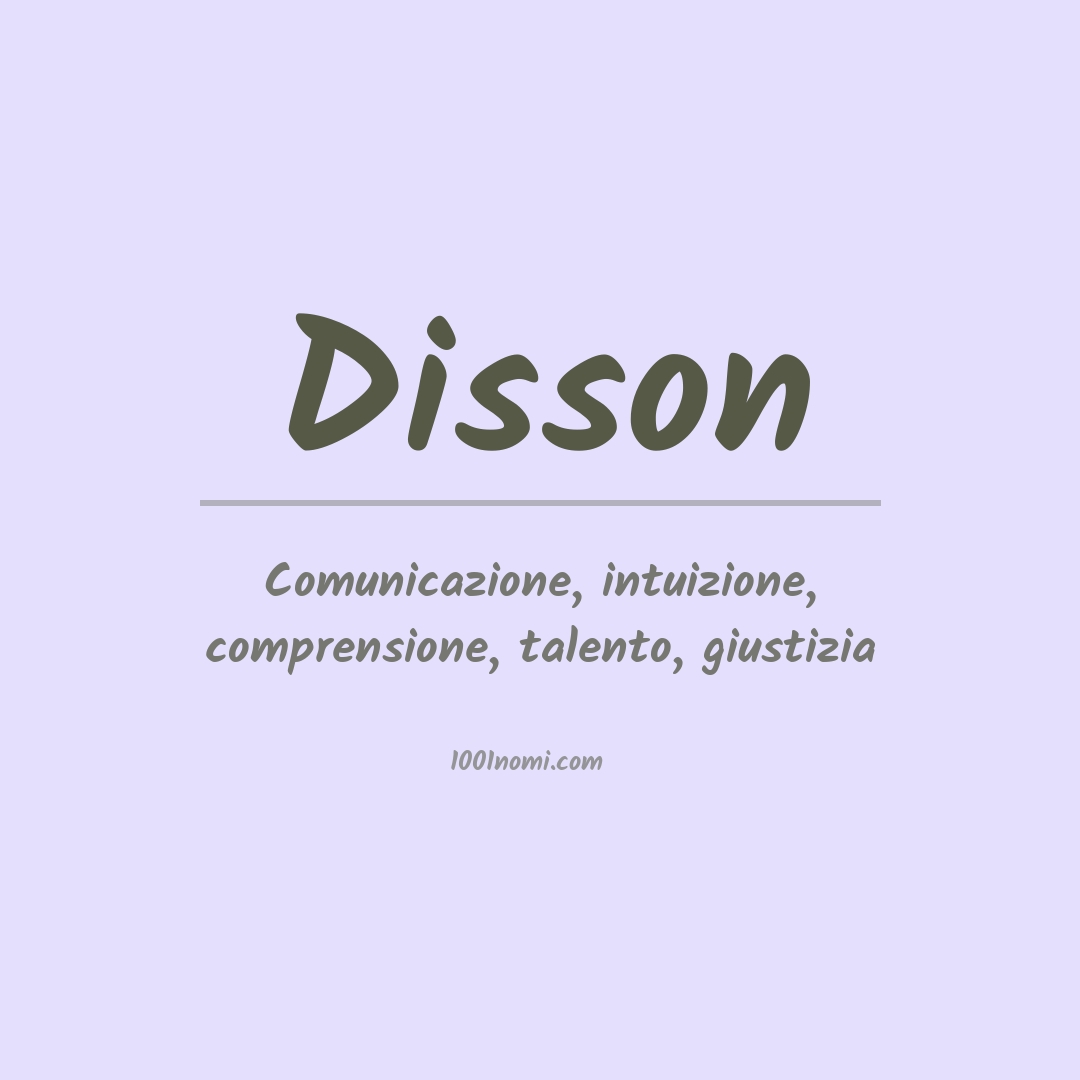 Significato del nome Disson