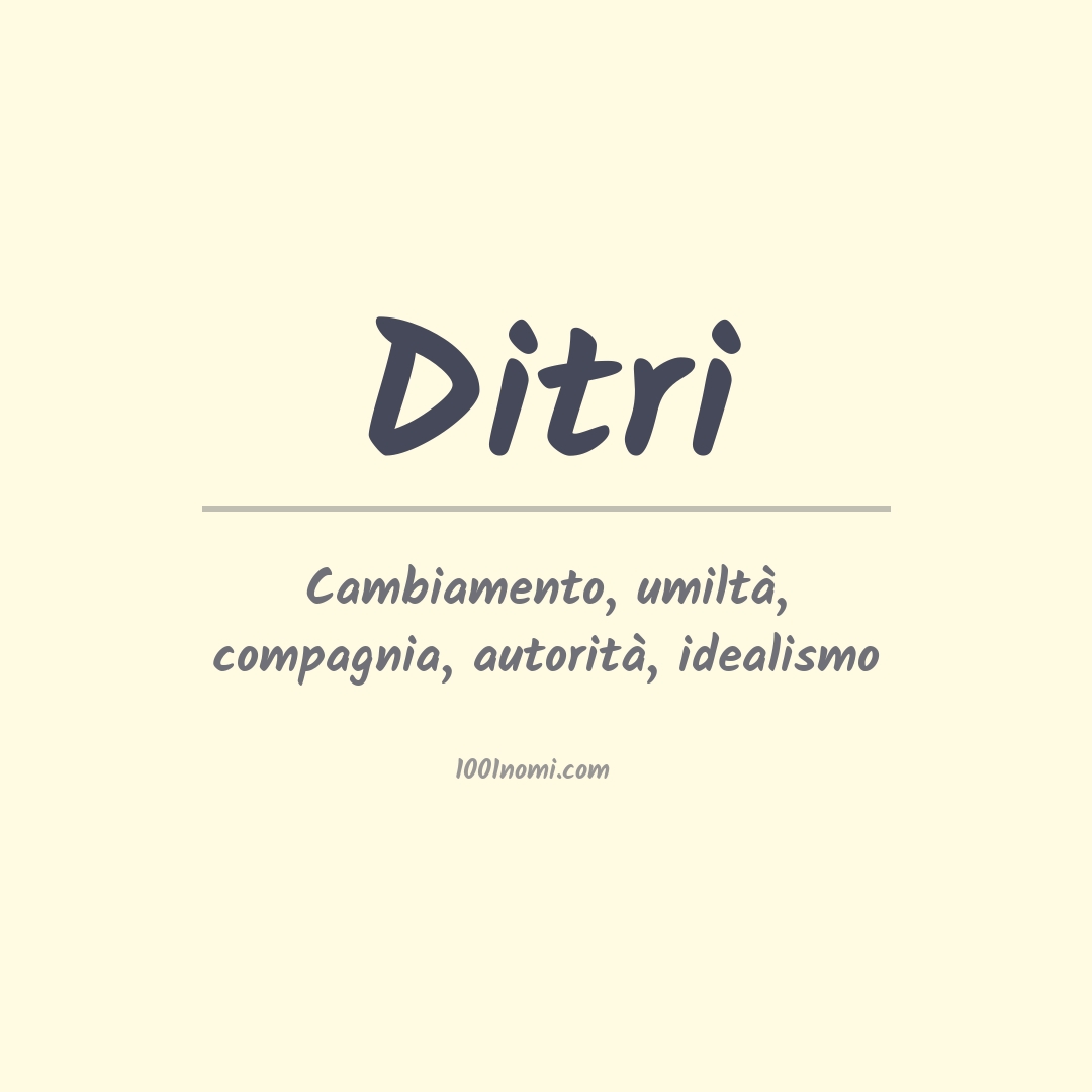 Significato del nome Ditri Significato del nome Ditri