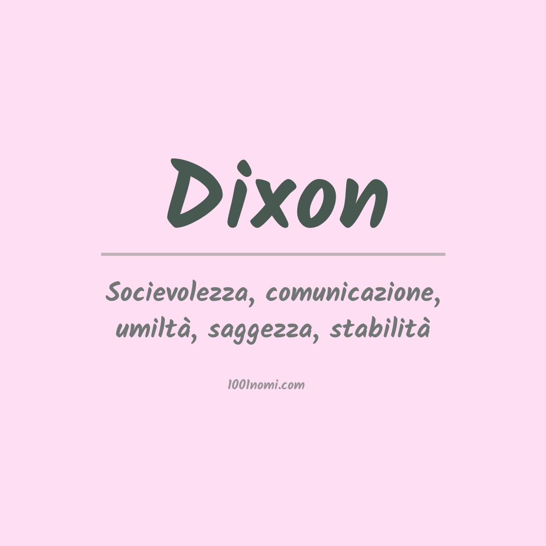 Significato del nome Dixon