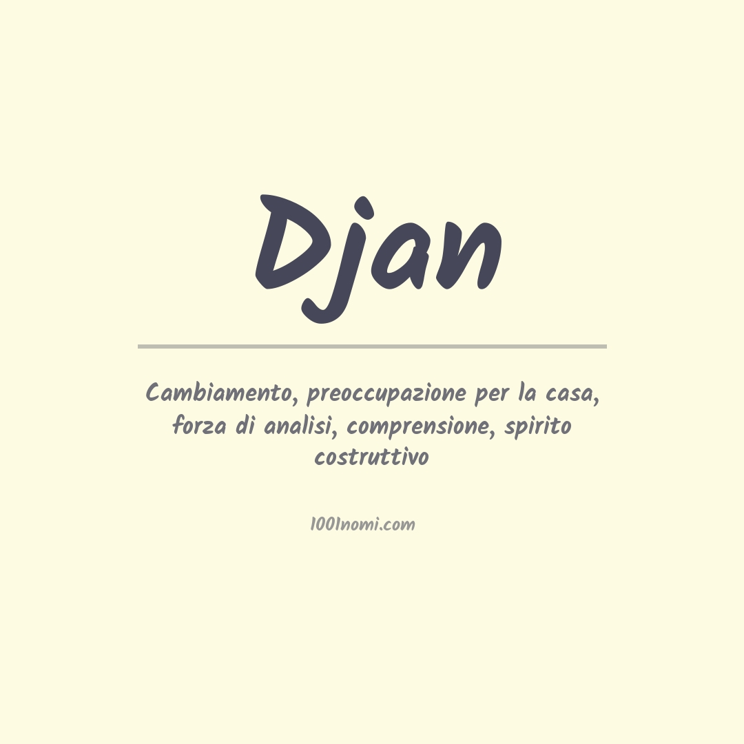 Significato del nome Djan Significato del nome Djan